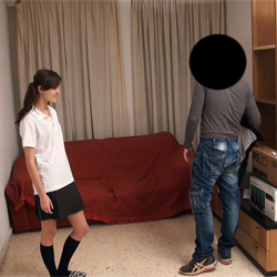 Ainara comes back in her schoolgirl dress. First mission? Fuck the computer technician ;-)